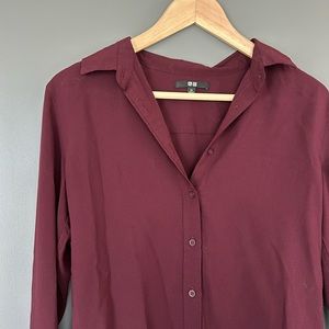 UNIQLO Burgundy Blouse